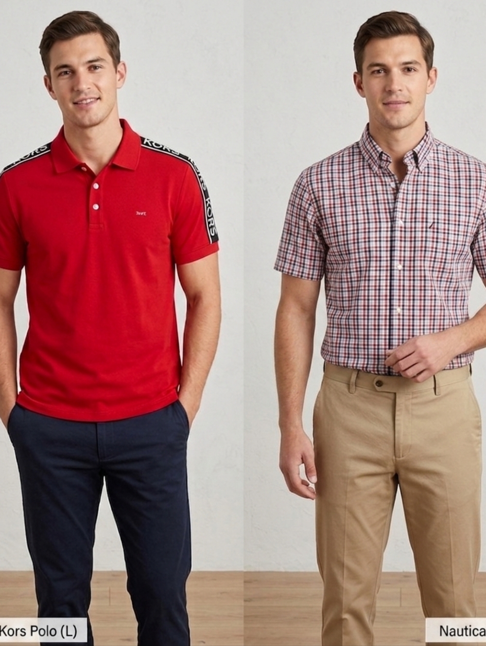 Michaek Kors Polo Shirt & Nautica Shorts Shirts. Both Size Large. Measure In Des